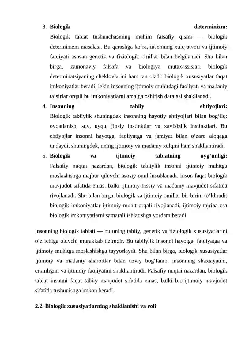INSONNING BIO-IJTIMOIY TABIATI FALSAFIY MUAMMO SIFATIDA 4