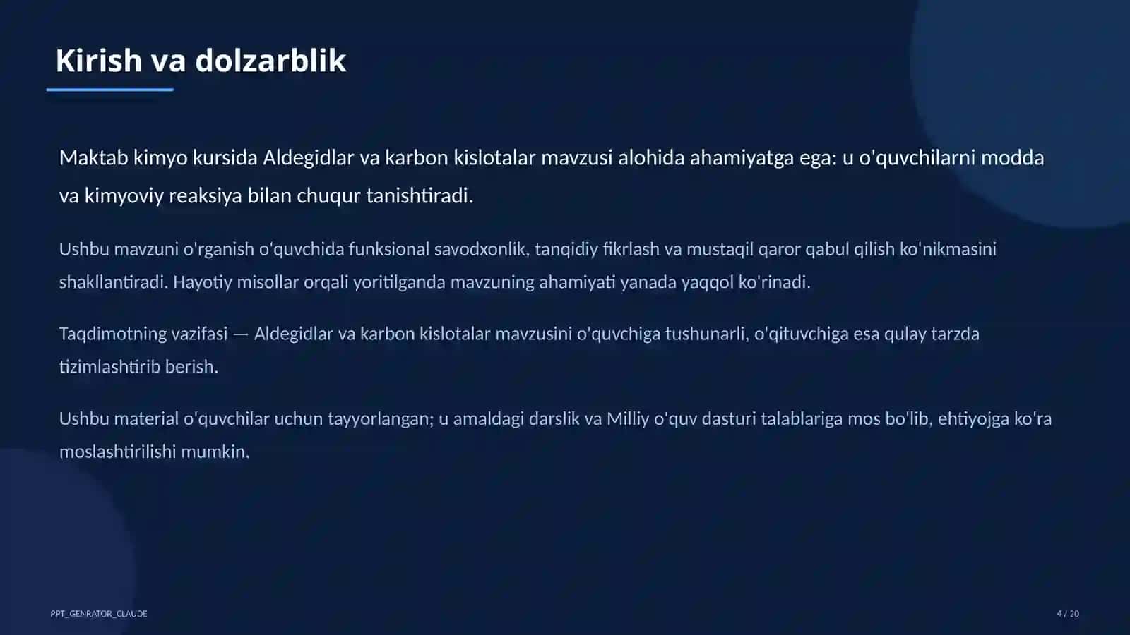 Aldegidlar va karbon kislotalar (10-sinf) 4