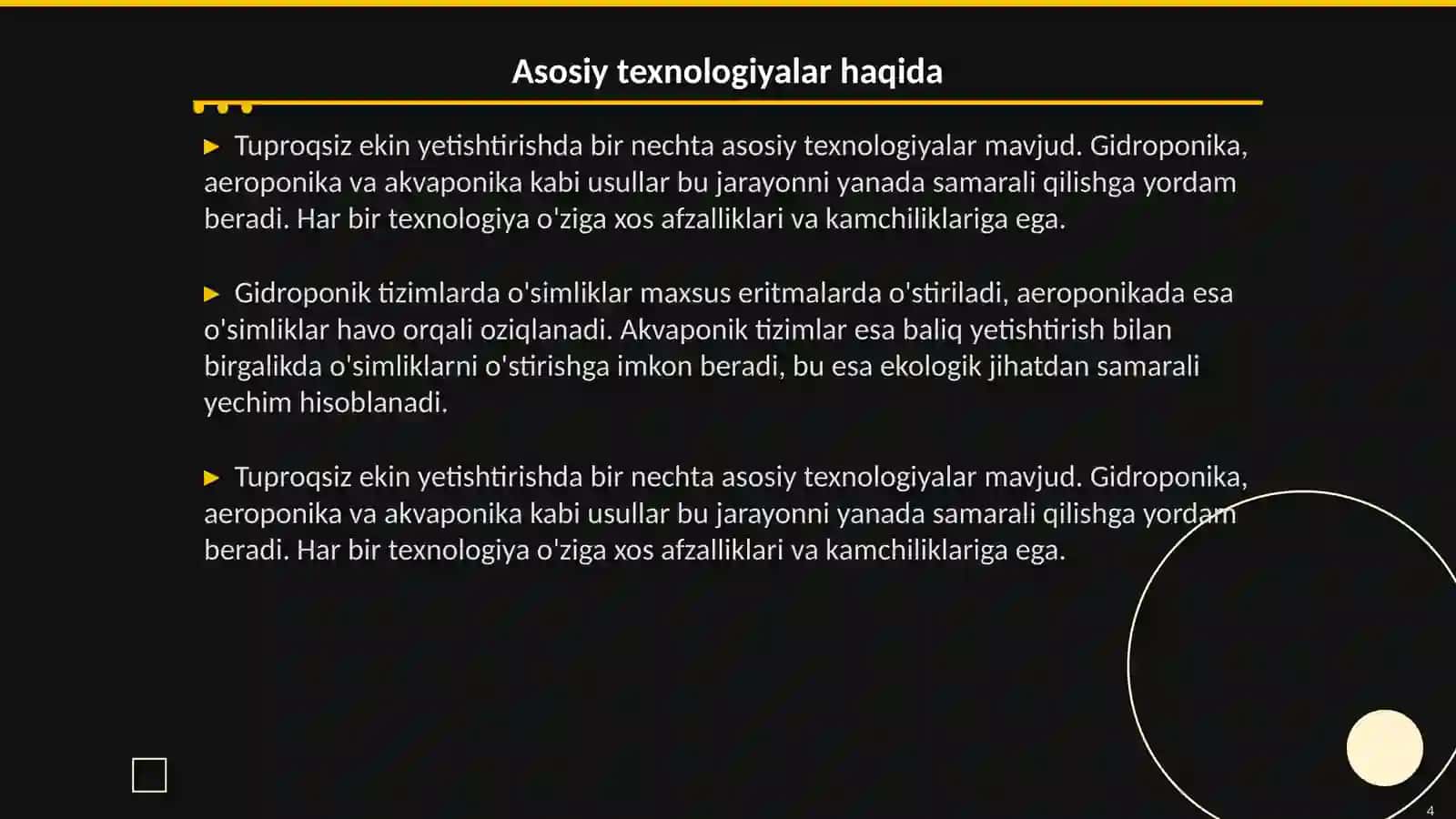 Tuproqsiz ekin yetishtirish 4