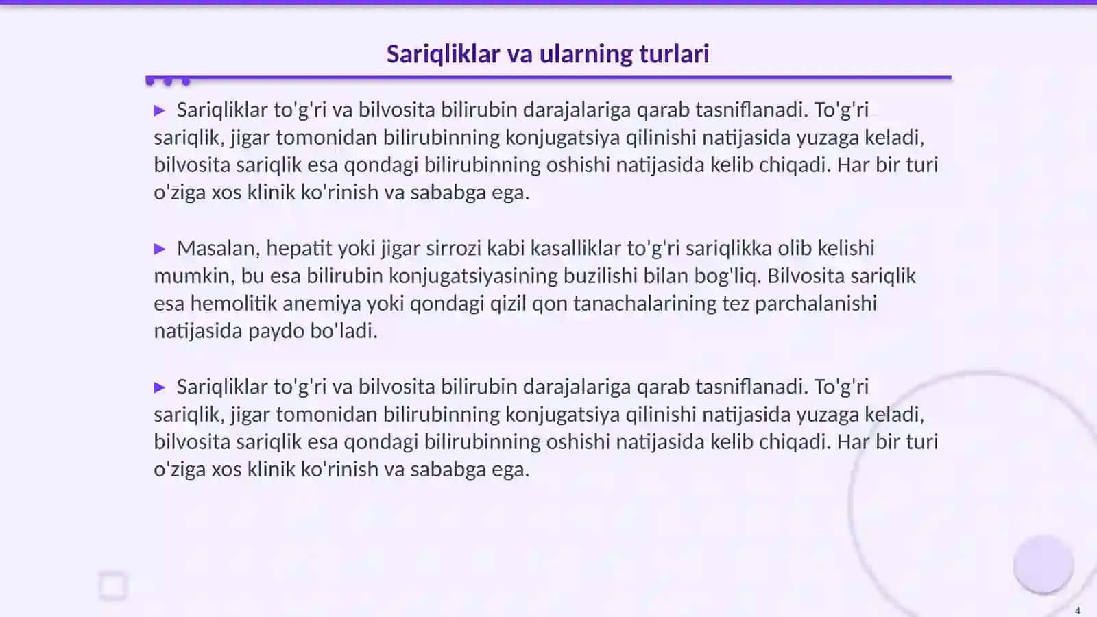 Sariqliklarning biokimyoviy jihatdan differensial tashxisi 4