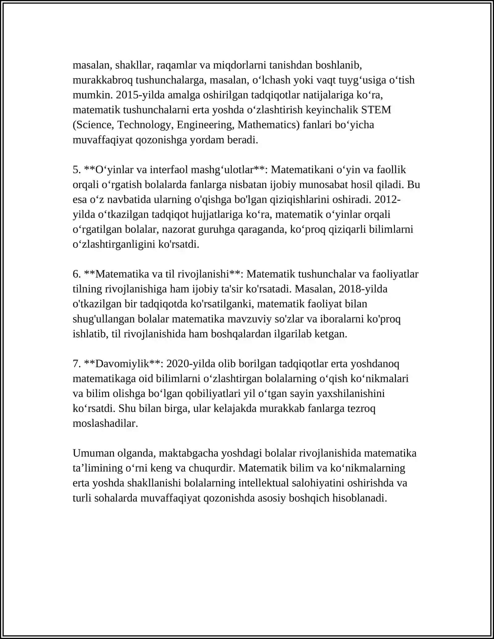 MAKTABGACHA YOSHDAGI BOLALARNI MAKTABGA TAYYORLASHDA MATEMATIK TA'LIMNING AHAMIYATI TO'G'RISIDA 4