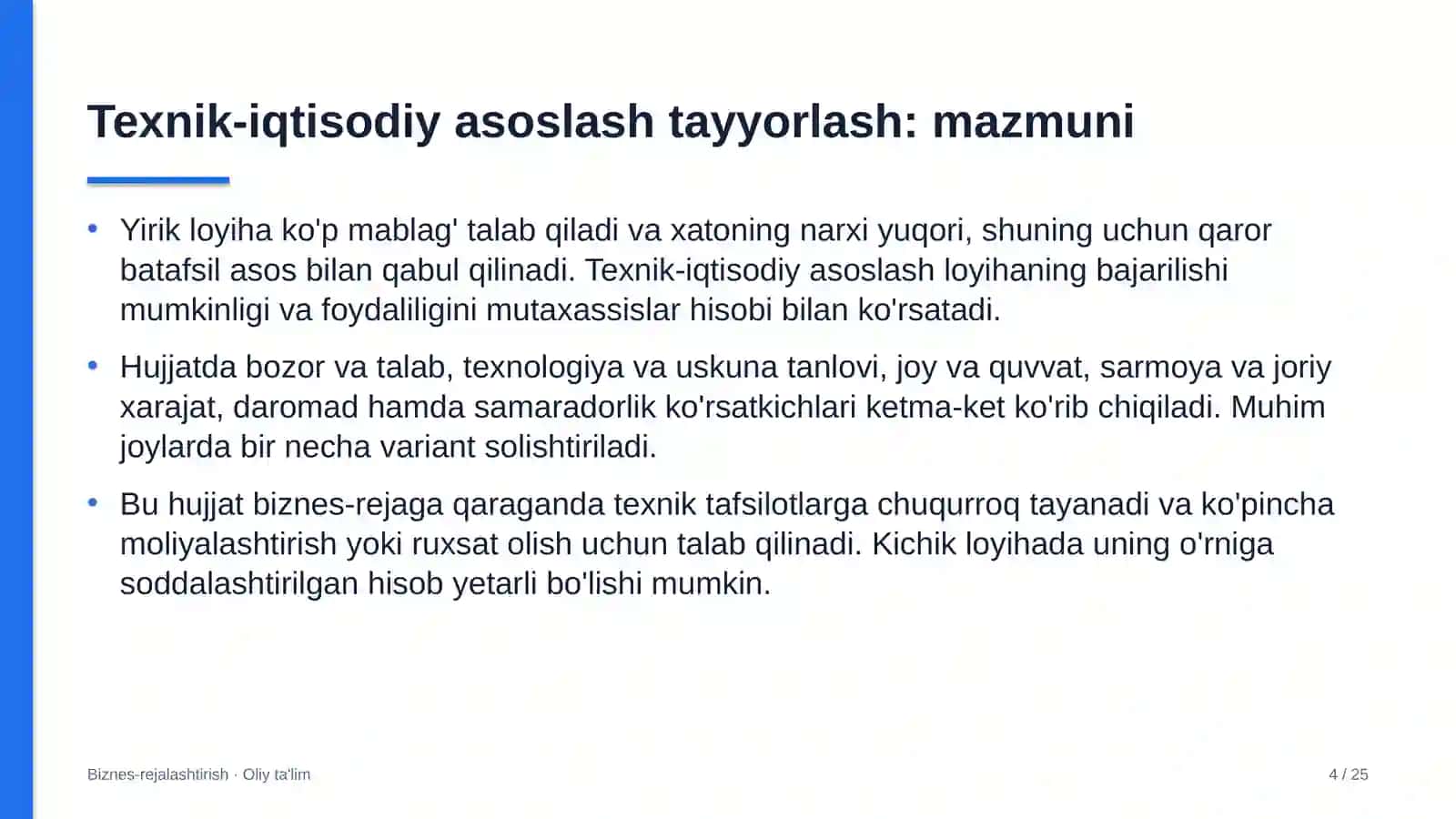 Autsorsing kompaniyalarida texnik-iqtisodiy asoslash tayyorlash 4