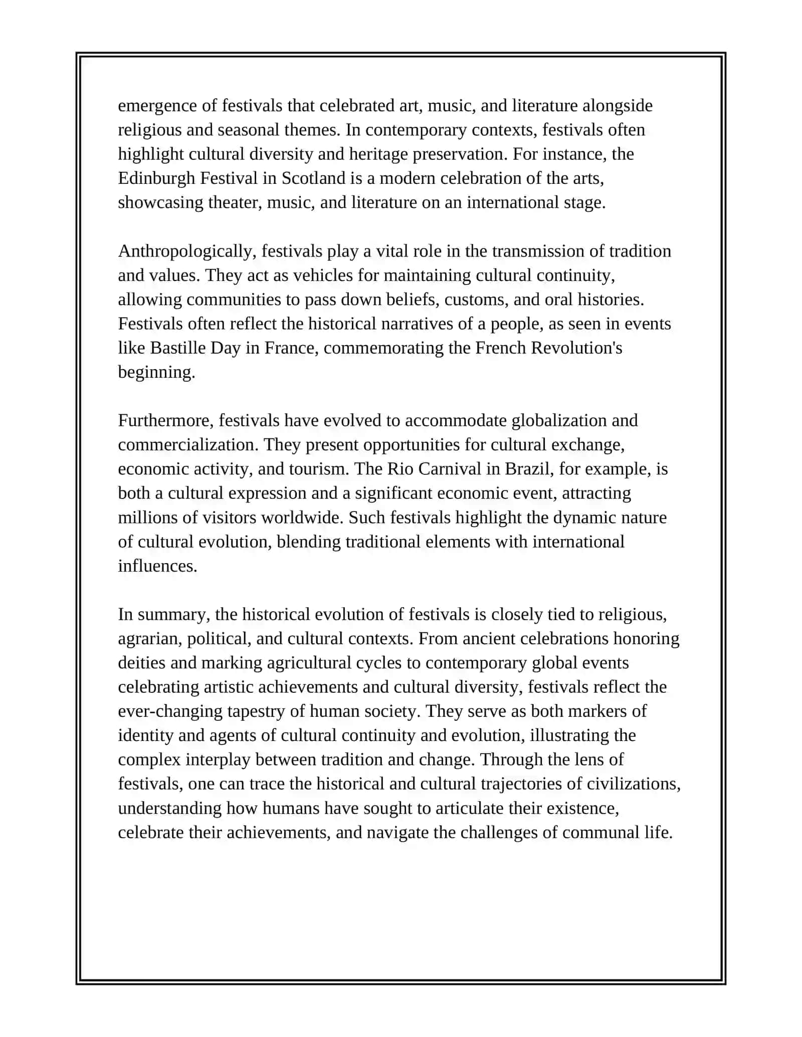 FESTIVALS IN THEIR CULTURAL CONTEXT 4