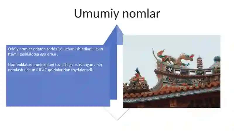 Organik birikmalarning siniflanishi nomlanishi fazoviy tuzilishi 4