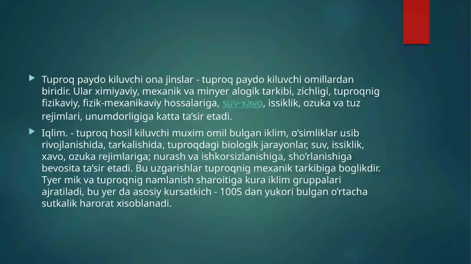 Tuproq haqida tushuncha va uni hosil qiluvchi omillar 4