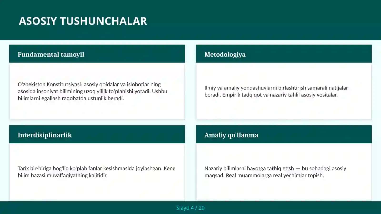 O'zbekiston Konstitutsiyasi: asosiy qoidalar va islohotlar 4
