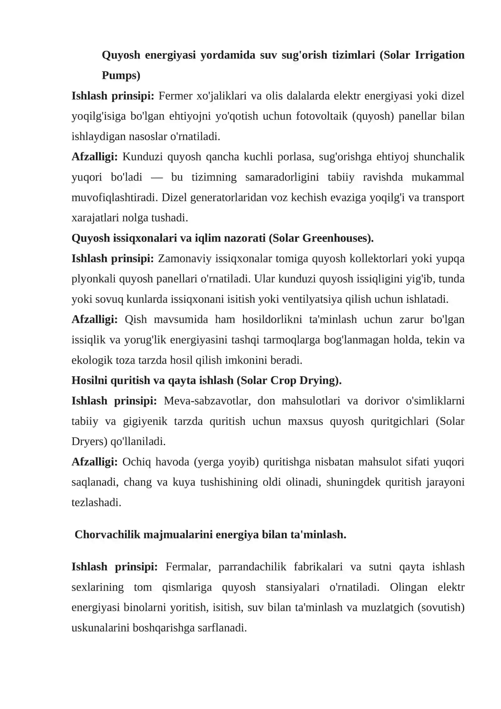 Qayta tiklanadigan energiya manbalaridan foydalanish 4