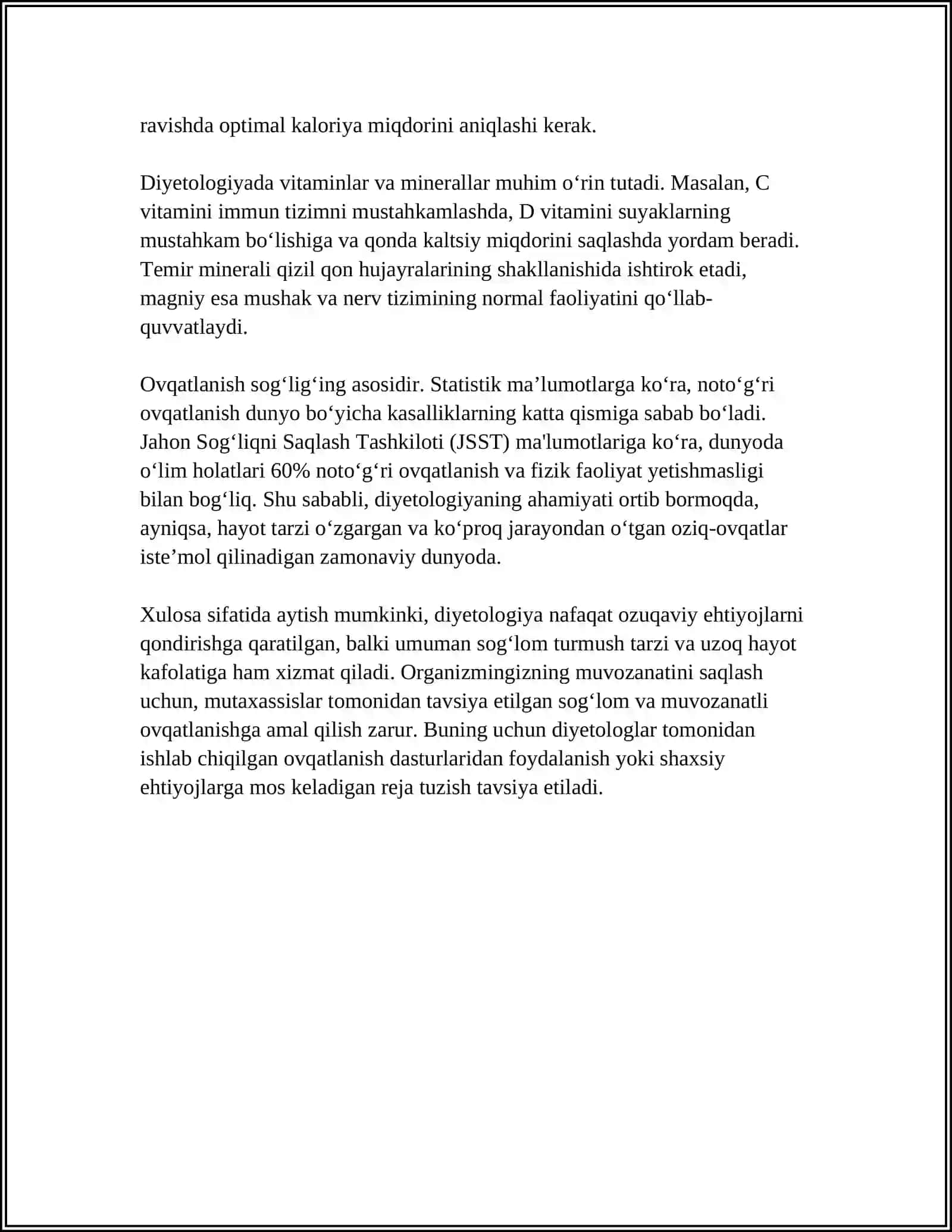 DIYETALOGIYA HAQIDA ASOSIY TUSHUNCHALAR VA UNING ASOSIY YUNALISHLARI 4