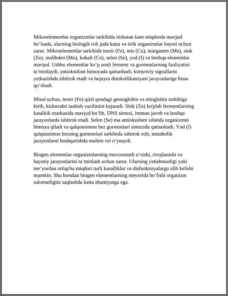 BIOGEN ELEMENTLAR VA ULARNING AHAMIYATI (BIOLOGIYA FAKULTETI) 4