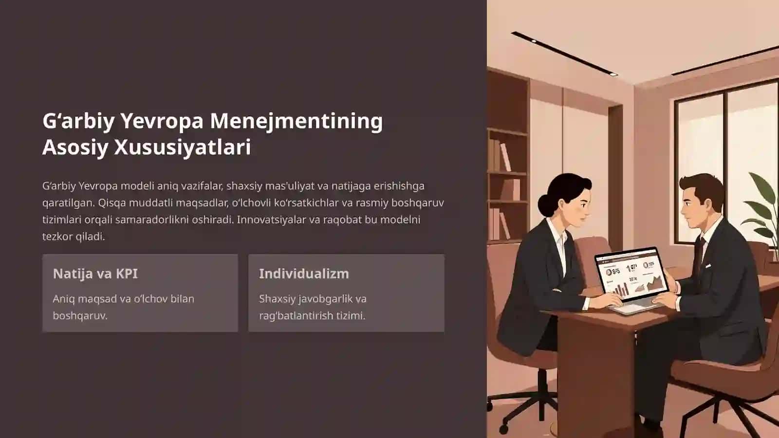 Menejmentning Yaponcha va G‘arbiy Yevropa Modellari: Taqqoslash va Asosiy Afzalliklar mavzusida tayyor taqdimot 4
