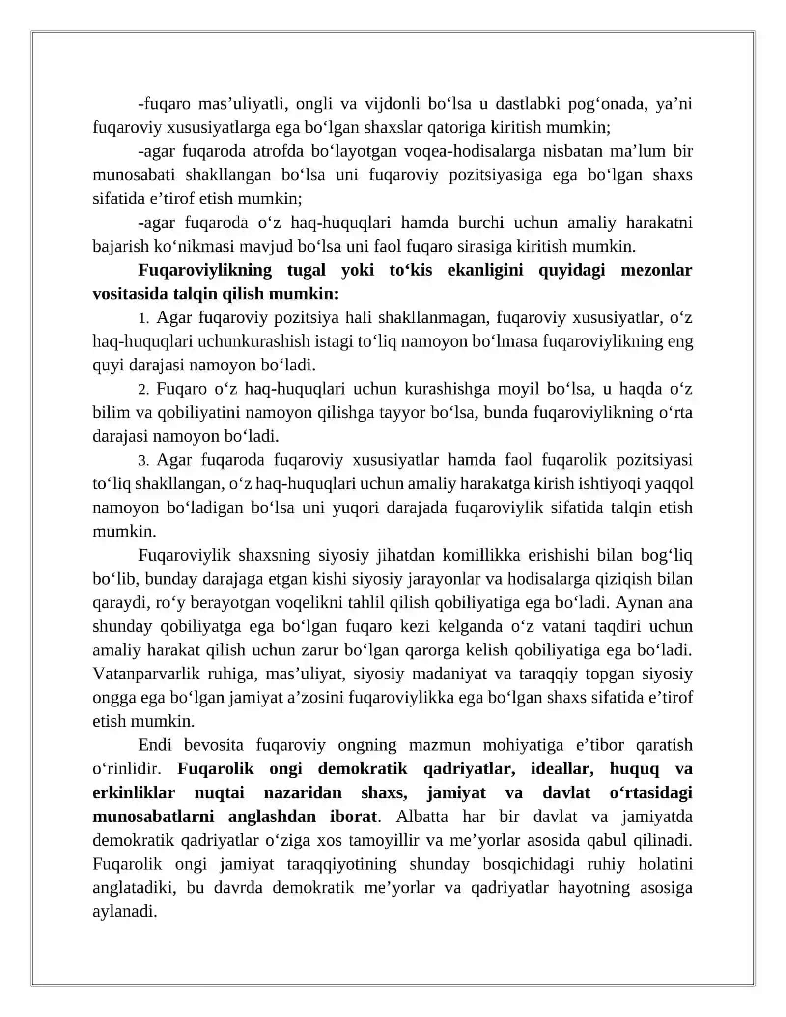Fuqaro, Fuqaroviylik va Faol Fuqarolik Pozitsiyasi 4