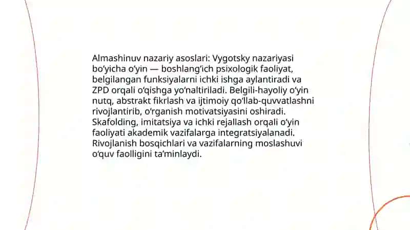 Kichik maktab yoshidagi bolalarda o‘yin faoliyatining o‘qish faoliyatiga almashinuvi 4