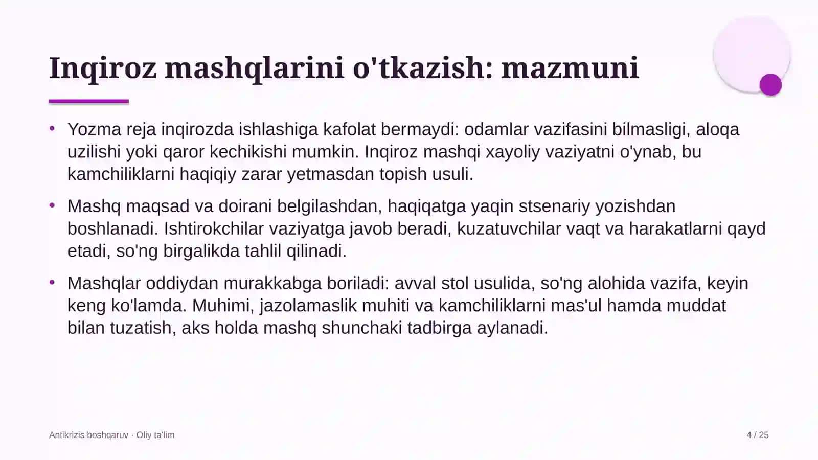 Animatsiya studiyalarida inqiroz mashqlarini o'tkazish 4