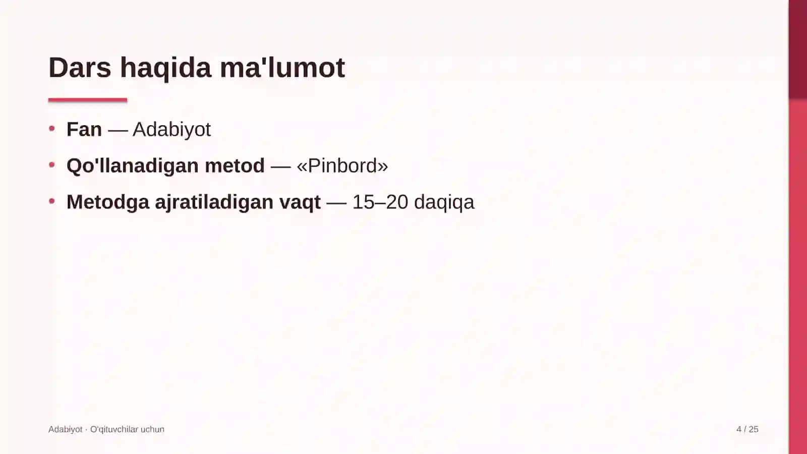 adabiyot darslarida pinbord metodidan foydalanish 8480 4