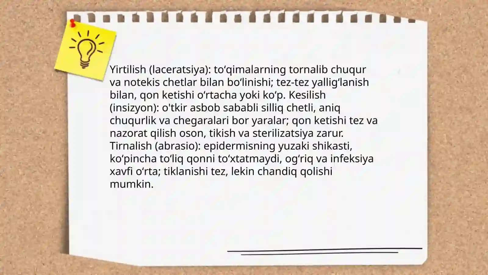 Yumshoq toʻqimalar ochiq shikasti.jarohatlar tasnifi.jarohatning bitishi 4