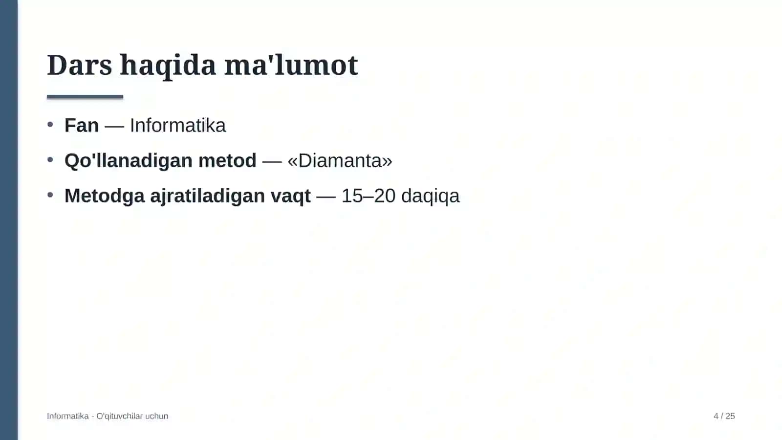 informatika darslarida diamanta metodidan foydalanish 4510 4