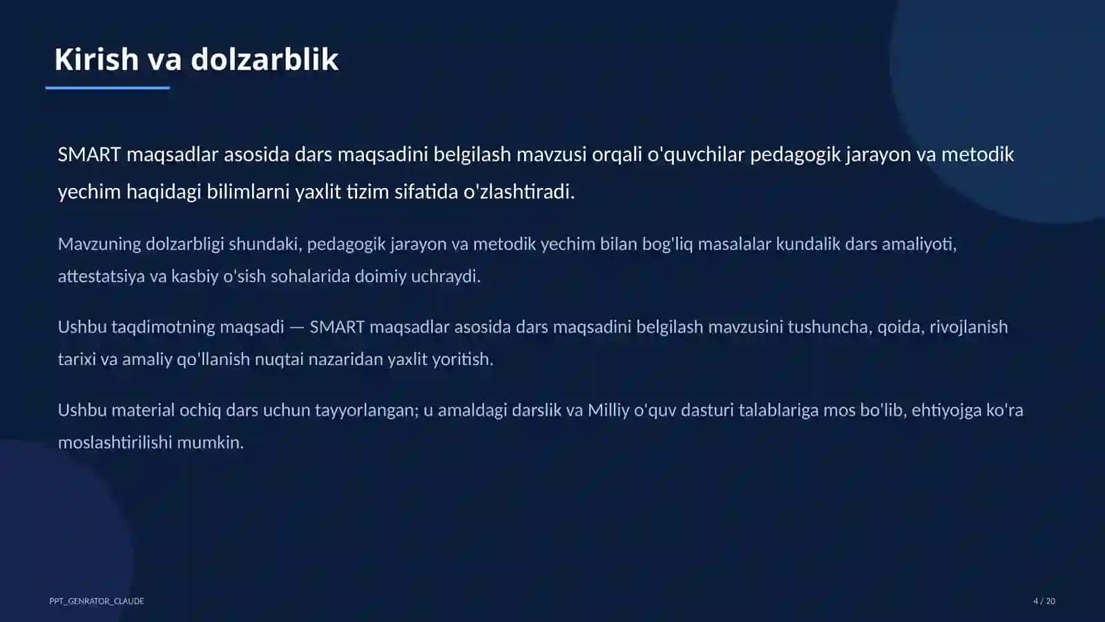 Pedagogika va o'qitish metodikasi 4