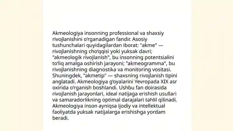 Amaliy akmeologiyaning predmet va vazifalar 4