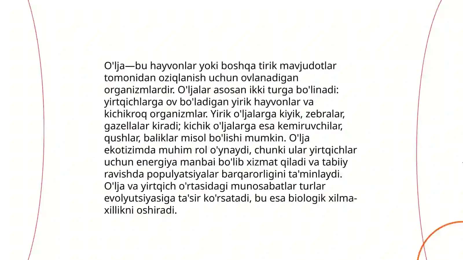 Yirtqichlar va ularning o'ljalaridagi moslashuvlar 4