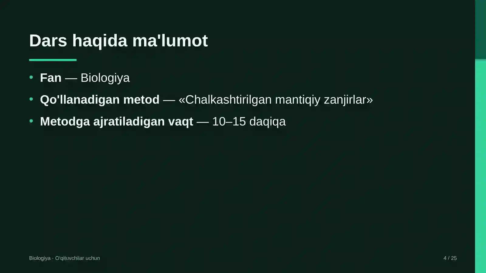 biologiya darslarida chalkashtirilgan mantiqiy zanjirlar metodidan foydalanish 3933 4