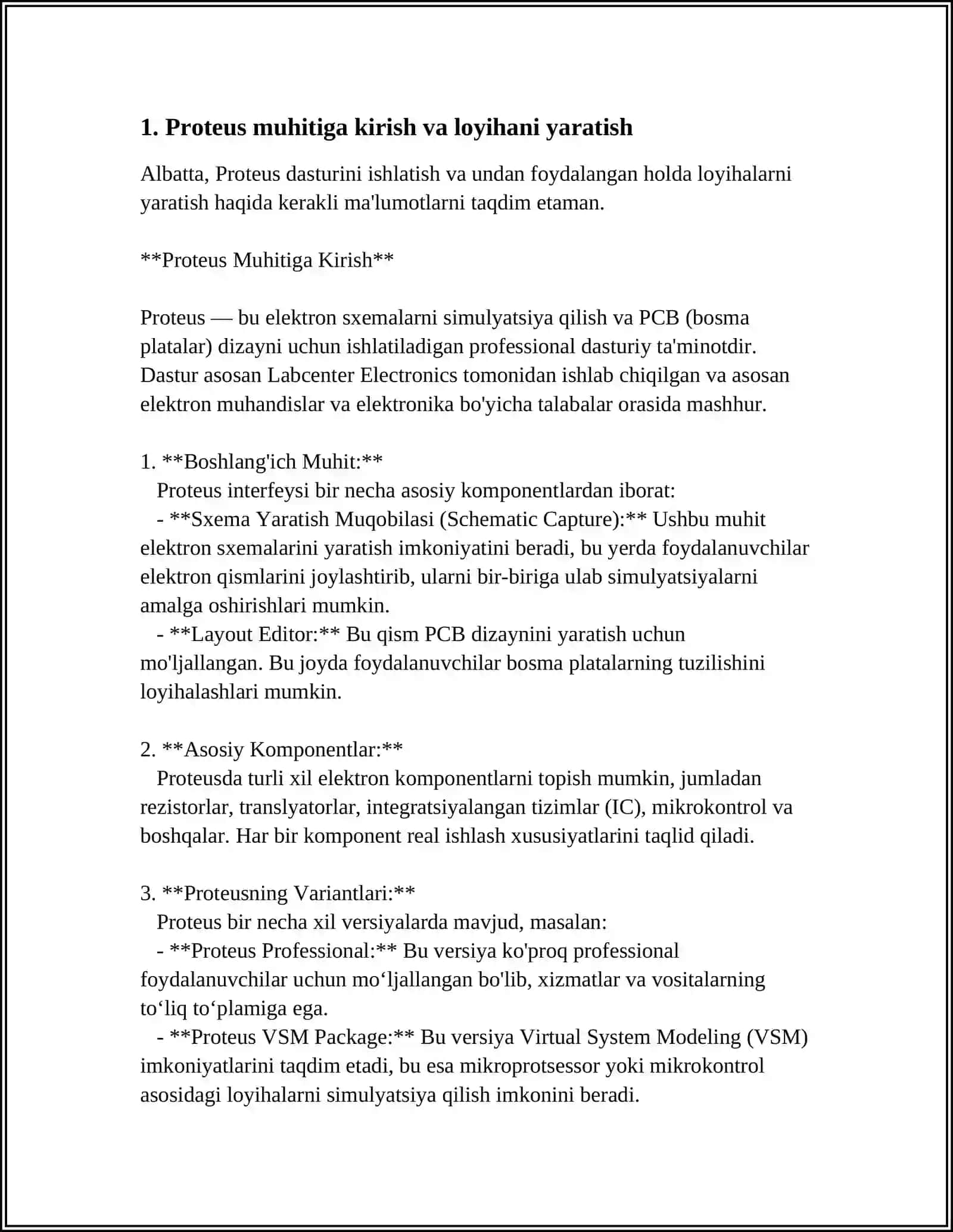 ZANJIRLARNI SIMOLIZATSIYA QILISH.(PROLEUS, MULTISIM. TINKERCARD) 4