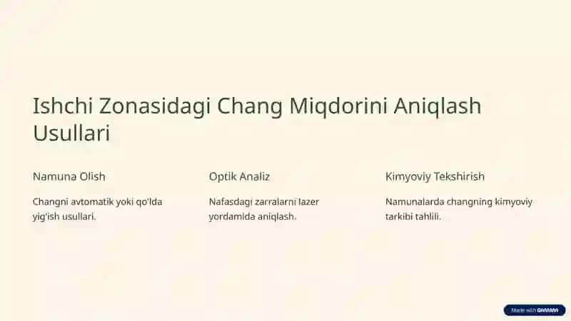 Chang, Shovqin va Tebranish: Ishchi Zonalarida Sog'liqni Saqlash 4