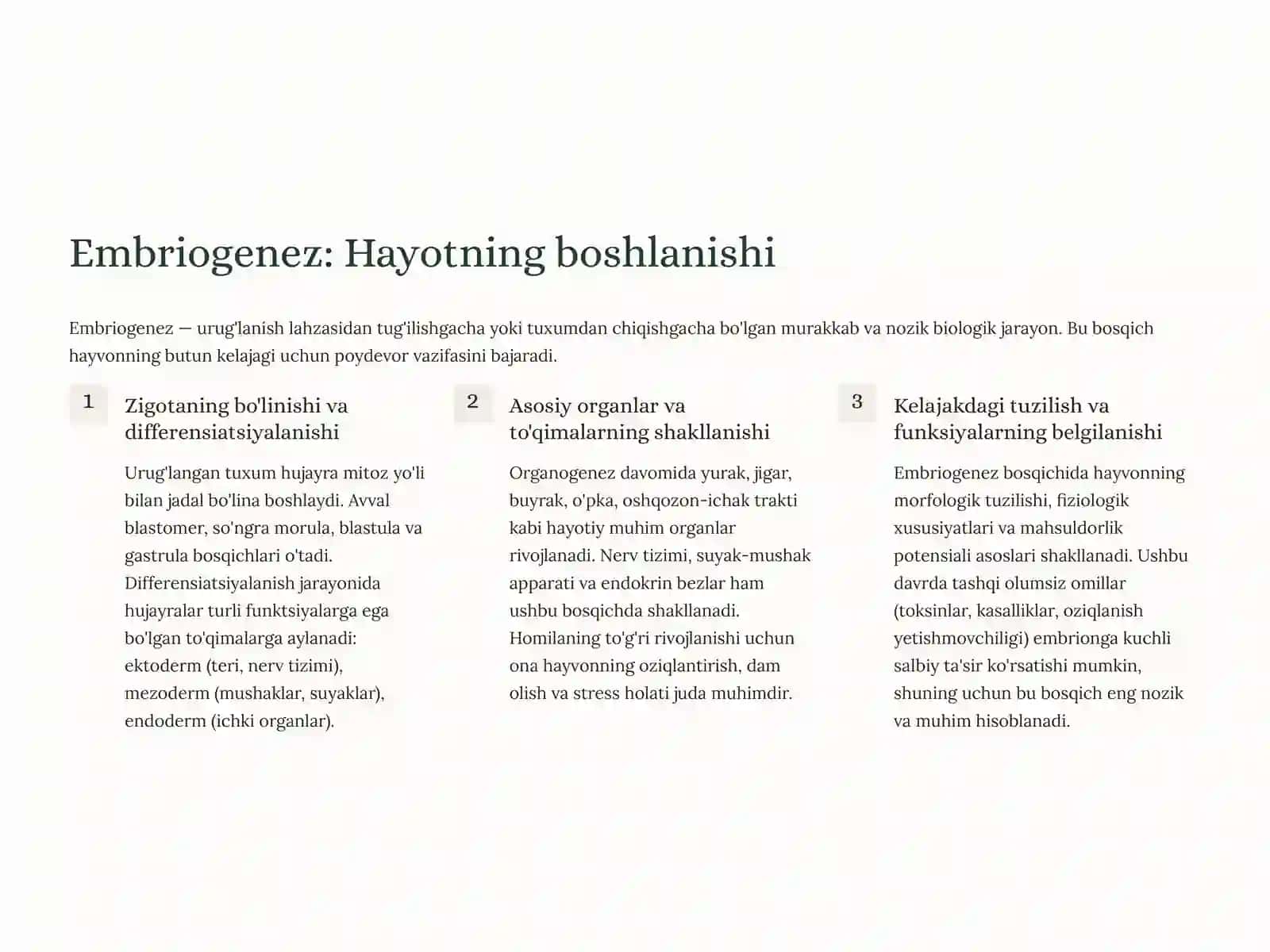 Qishloq xo'jalik hayvonlarining individual rivojlanishi (Ontogenez) 4