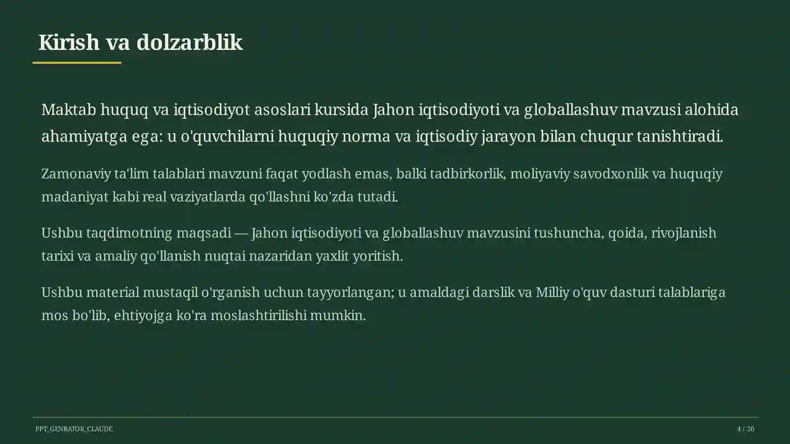 Jahon iqtisodiyoti va globallashuv (11-sinf) 4