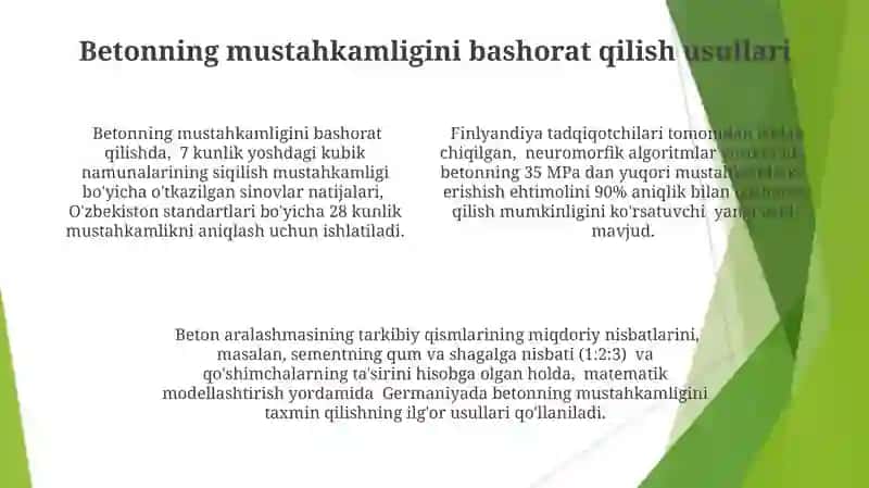 Yuqori Mustahkam Betonlar Tayyorlash Usullari va Innovatsion Texnologiyalar 4