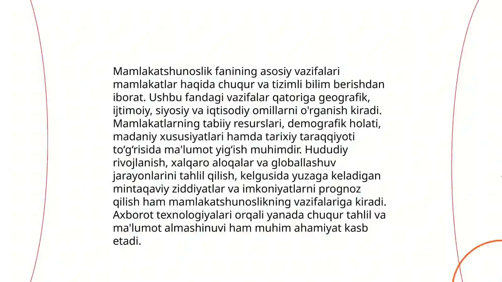 Mamlakatshunoslik fanining maqsad va vazifalari 4