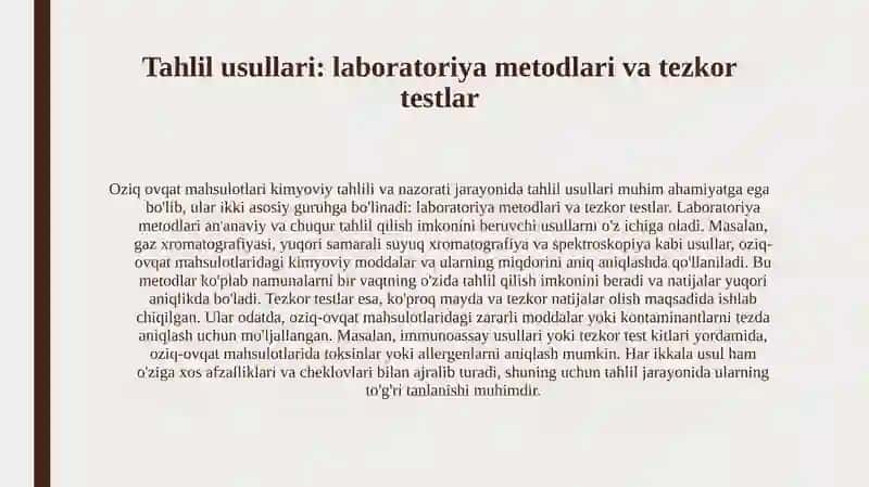 Oziq-ovqat mahsulotlari kimyoviy tahlili va nazorati 4