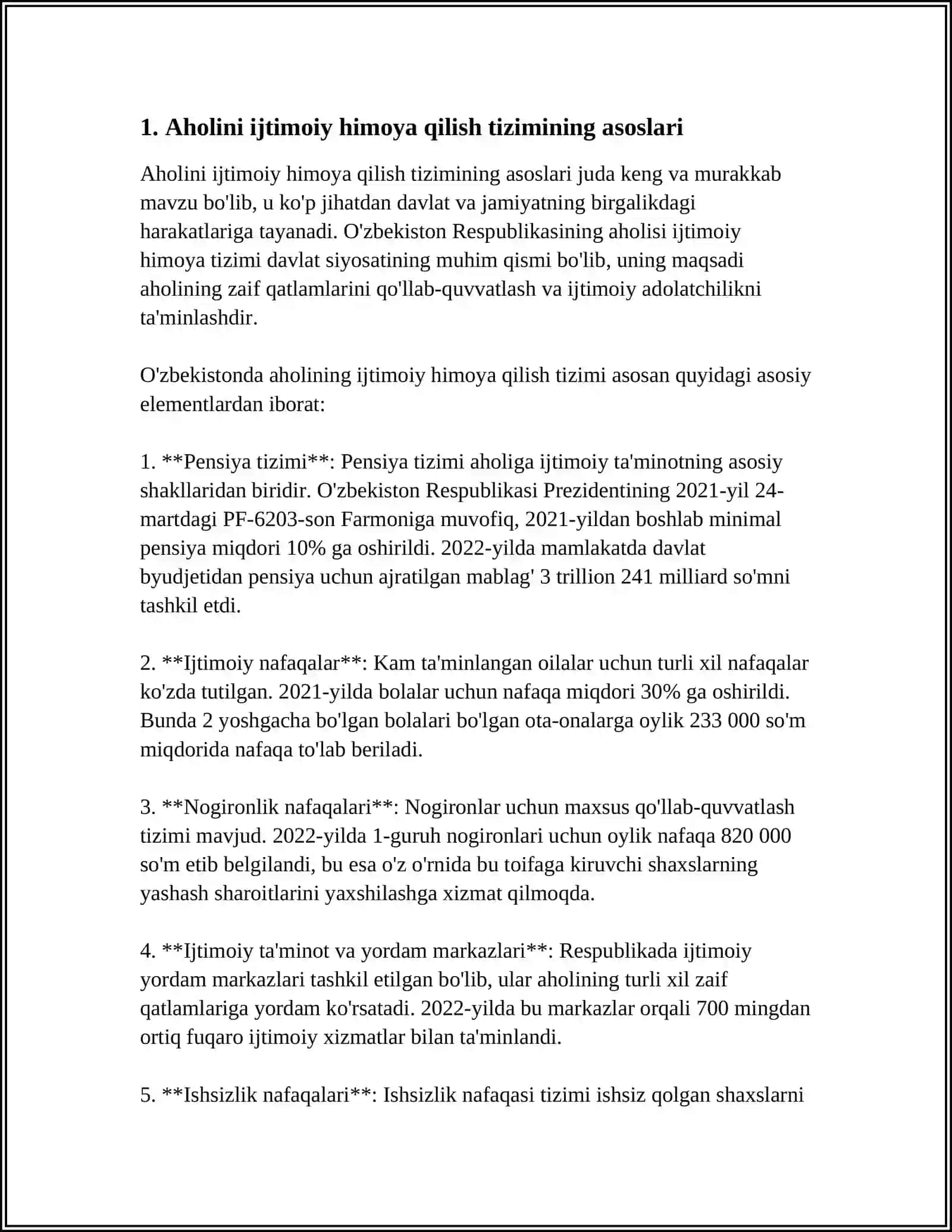 Aholini Kam Ta'minlangan Qatlamini Qōllab-Quvvatlash va Soğ‘liq Saqlash Tizimidagi Islöhotlar 4
