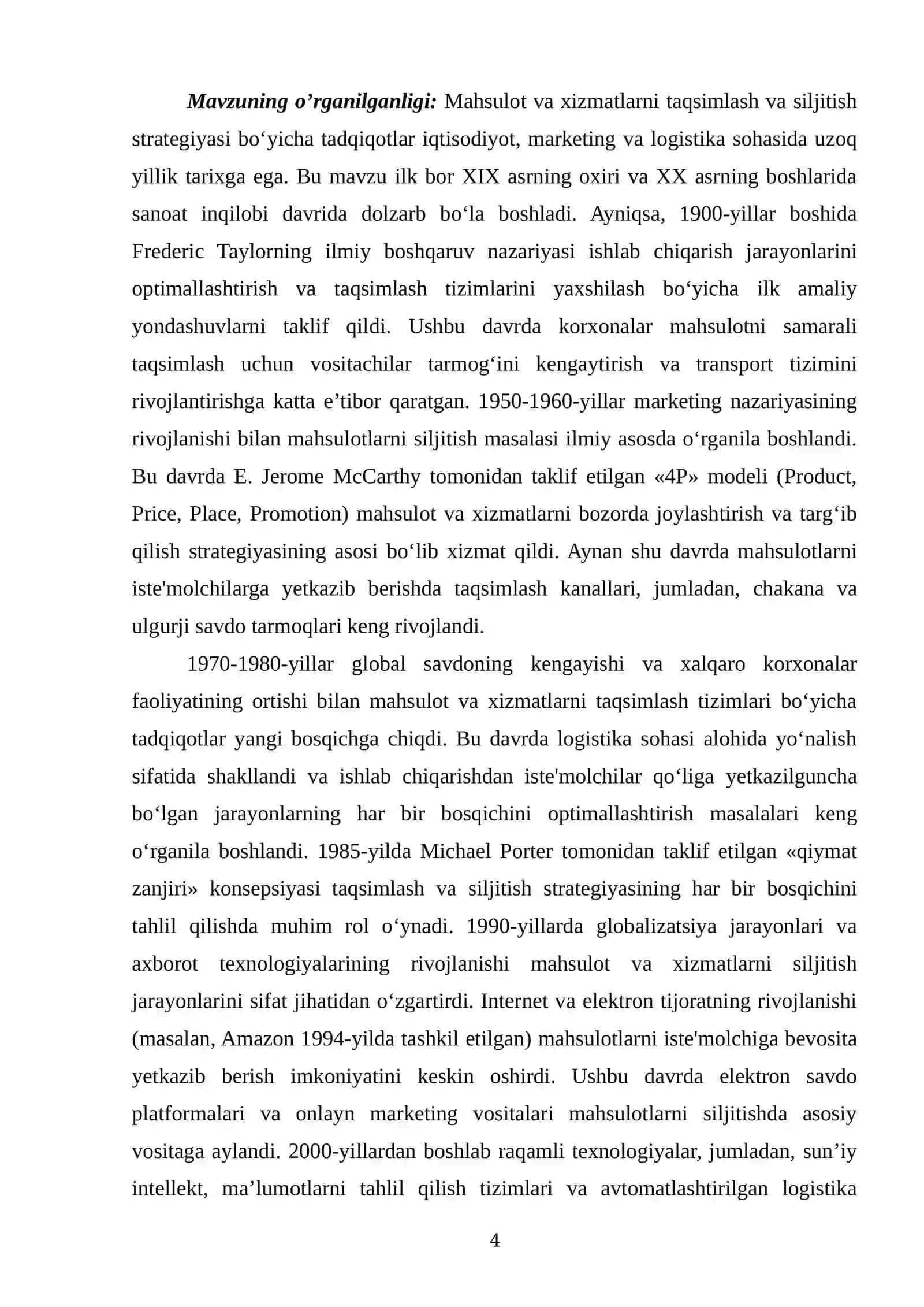 Mahsulot va xizmatlarni taqsimlash va siljitish strategiyasi 4