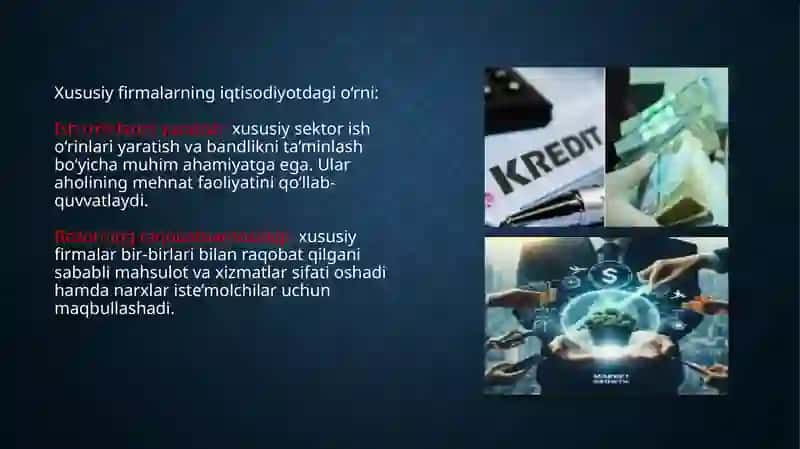 Xususiyfirmalar ustun tomonlari 4