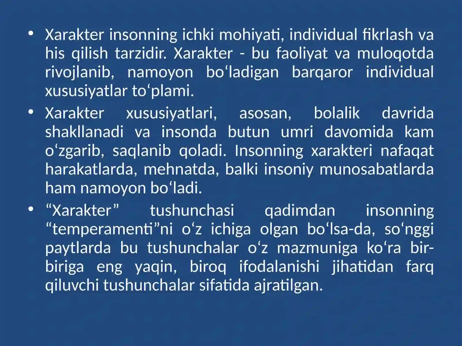 Xarakter haqida tushincha 4