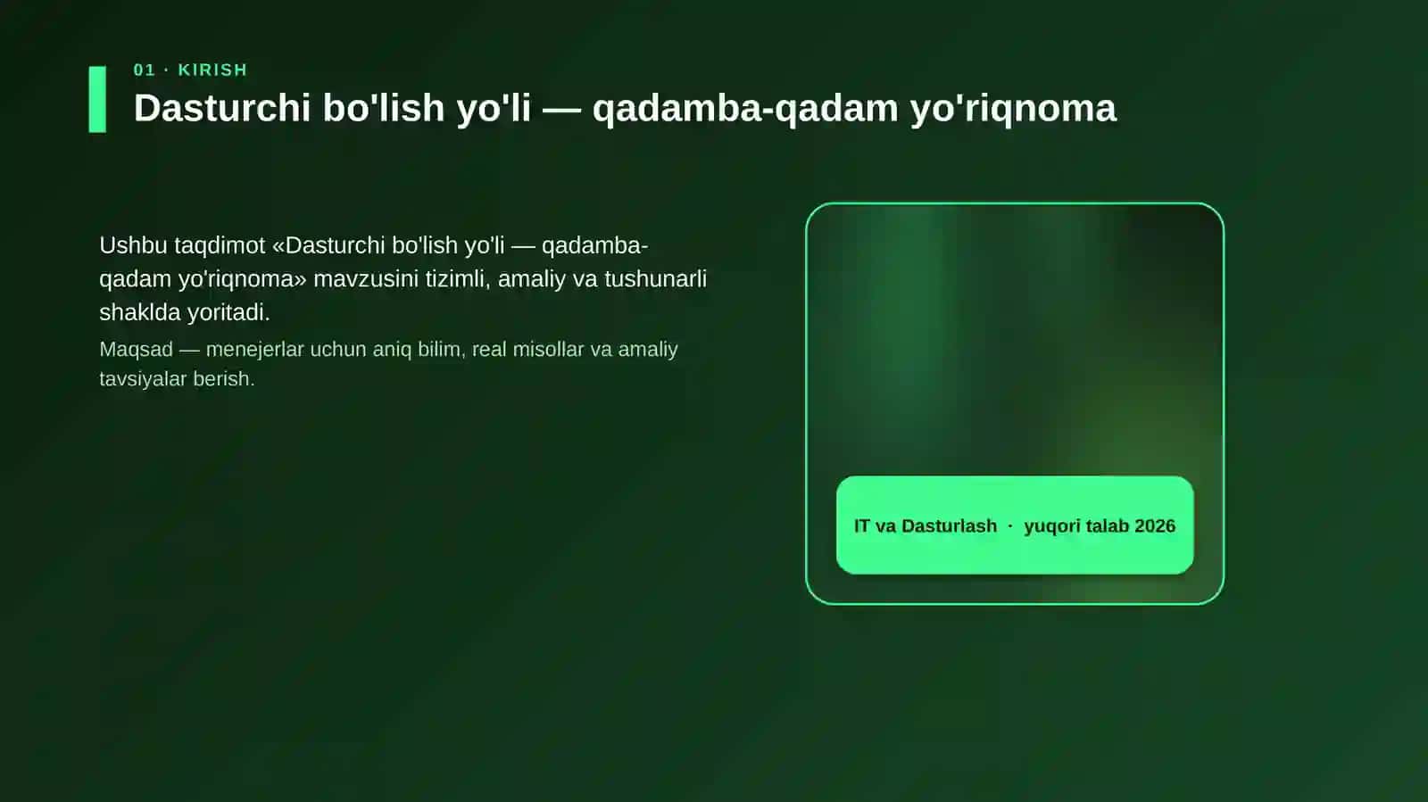 Dasturchi bo'lish yo'li — qadamba-qadam yo'riqnoma 4