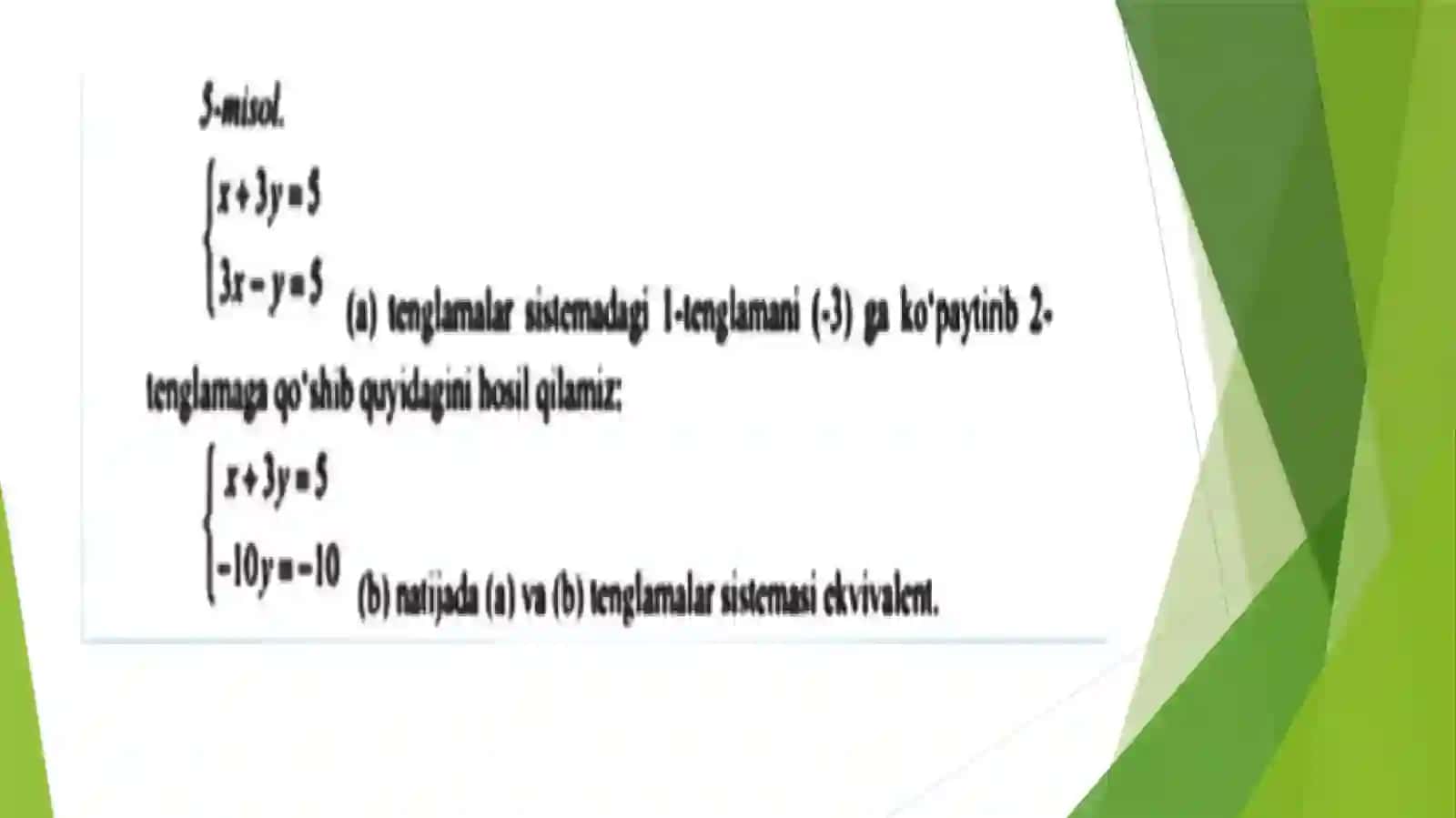 n nomalumli m ta chiziqli tenglamalar sistemasi.Chiziqli tenglamalar sistemasiga doir iqtisodiy masalalarni yechish 4