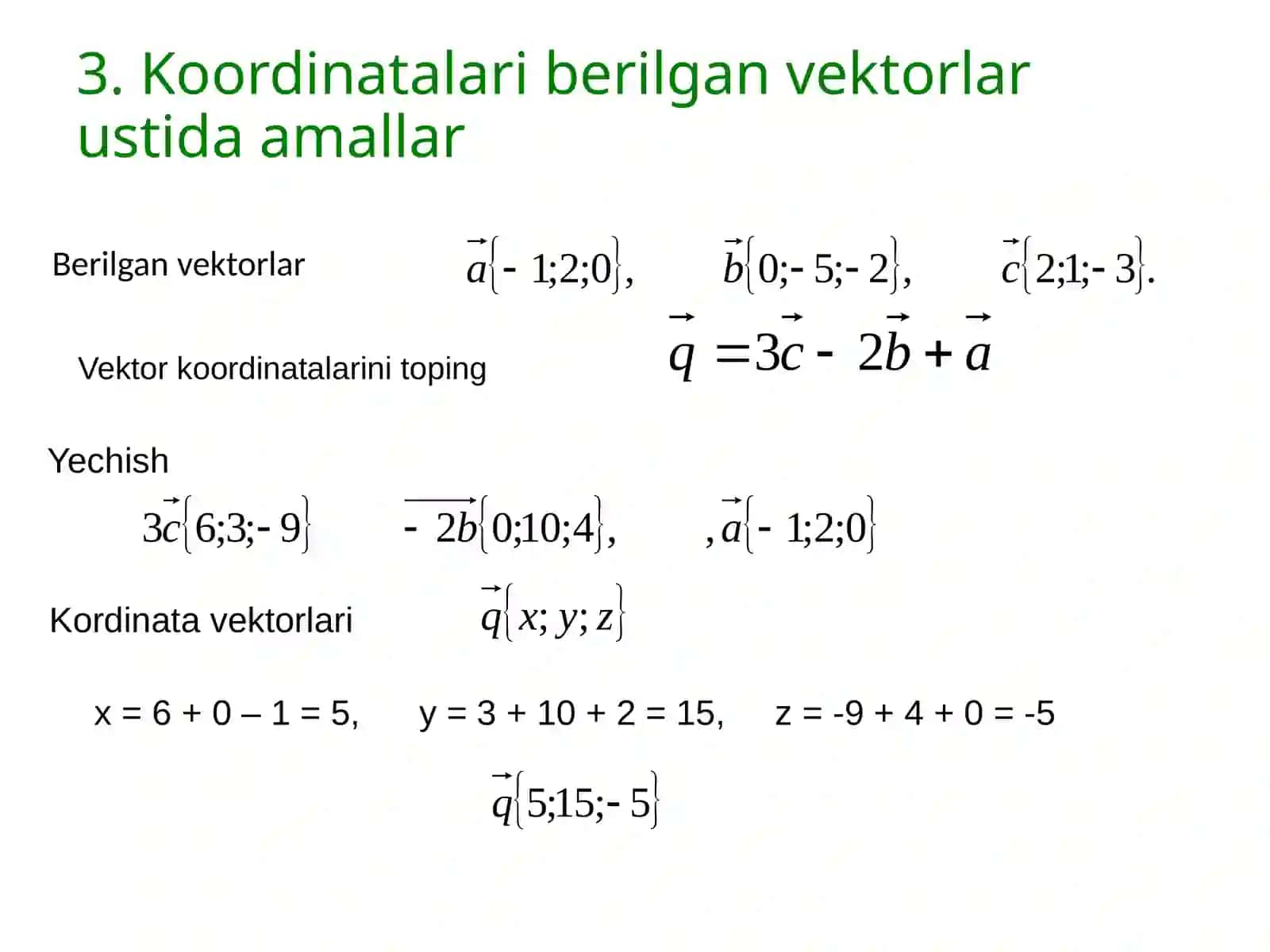 Vektorlar ustida amallar 4