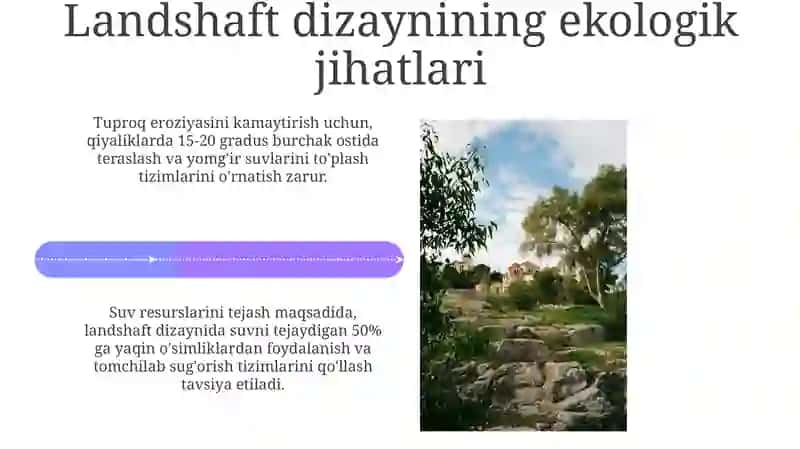 Madaniy me'ros ob'yektlari hududlari va dam olish joylaridagi landshaft dizaynlar 4
