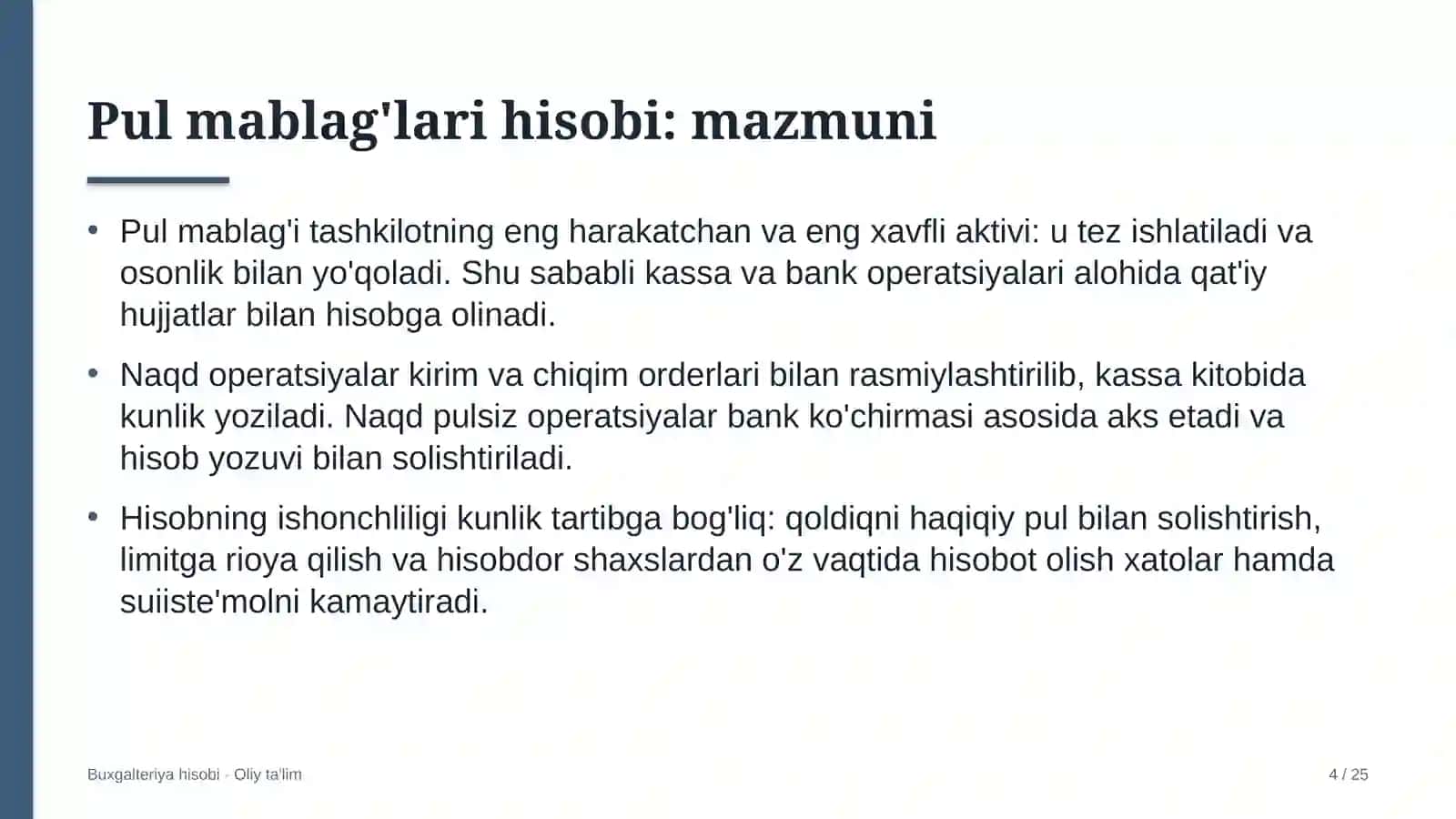 Asfalt-beton zavodlarida pul mablag'lari hisobi 4