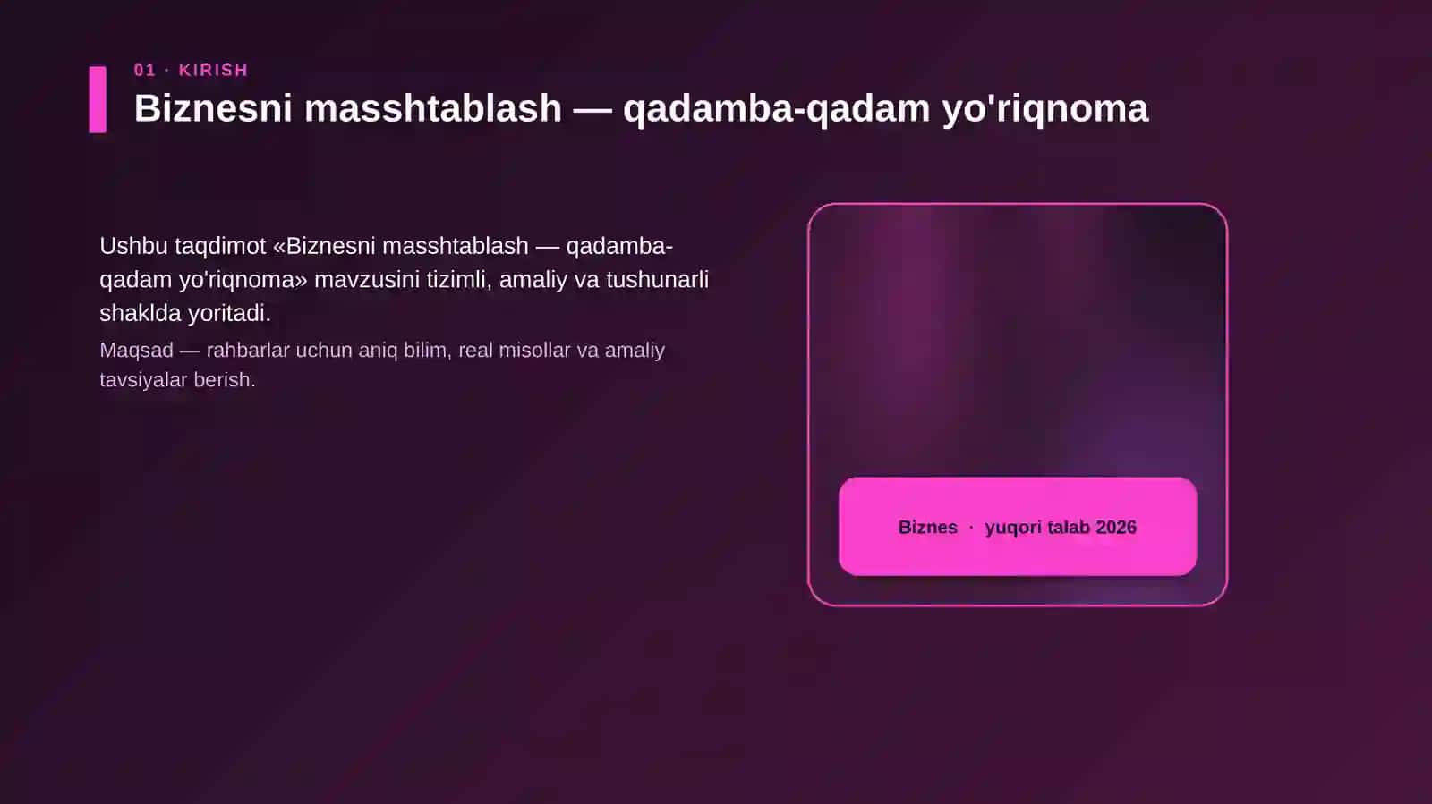 Biznesni masshtablash — qadamba-qadam yo'riqnoma 4