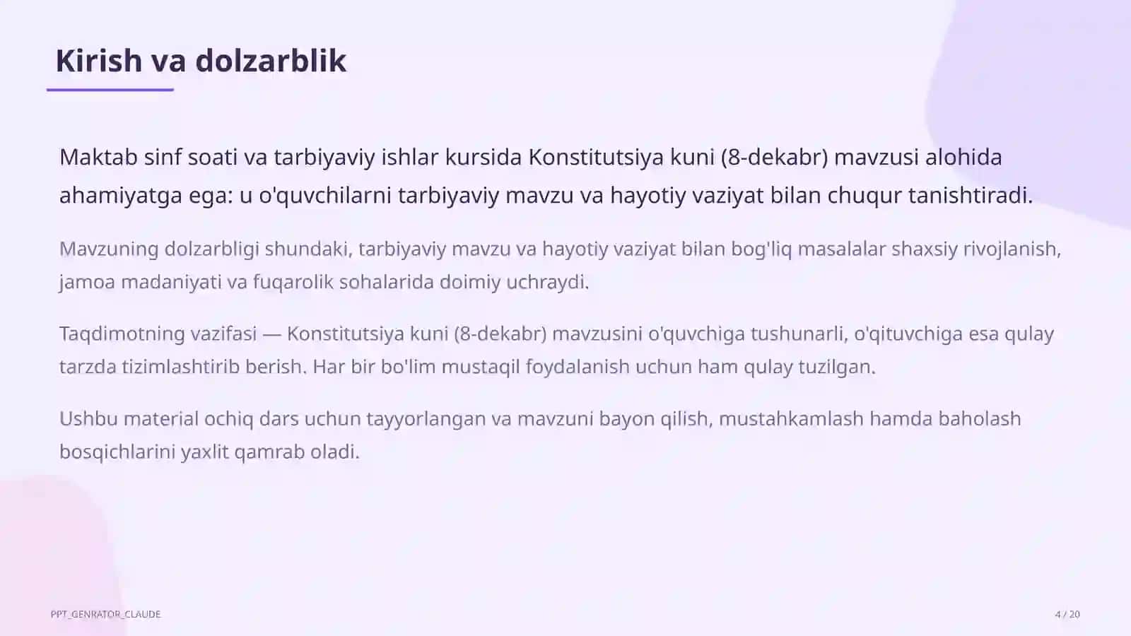 Konstitutsiya kuni (8-dekabr) 4
