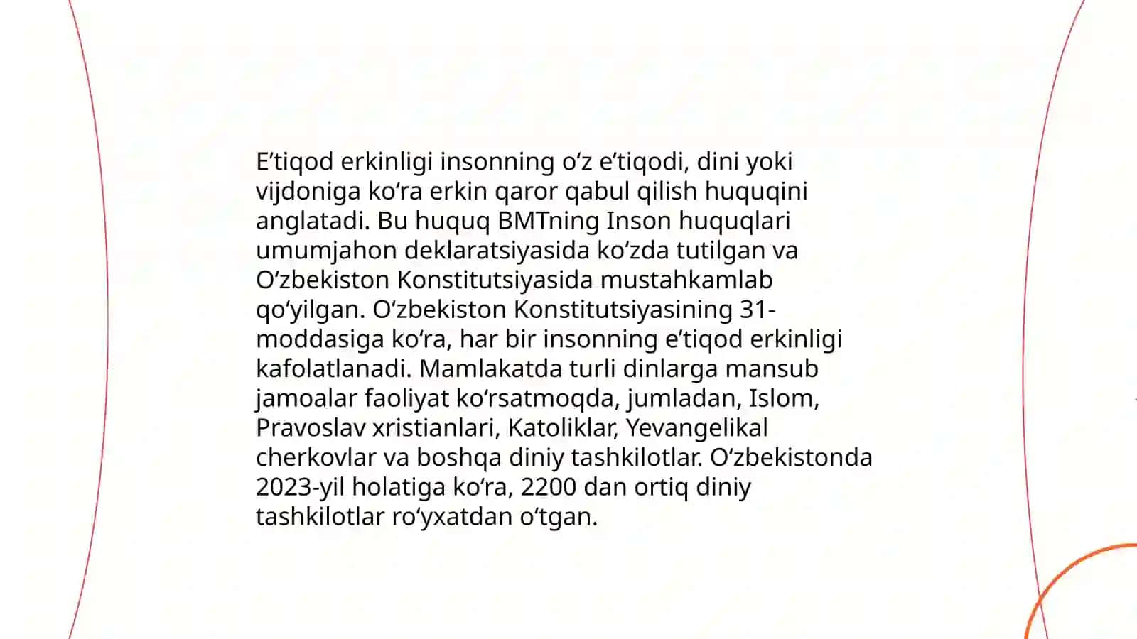 Vijdon va e’tiqod erkinligining ta’rifi 4
