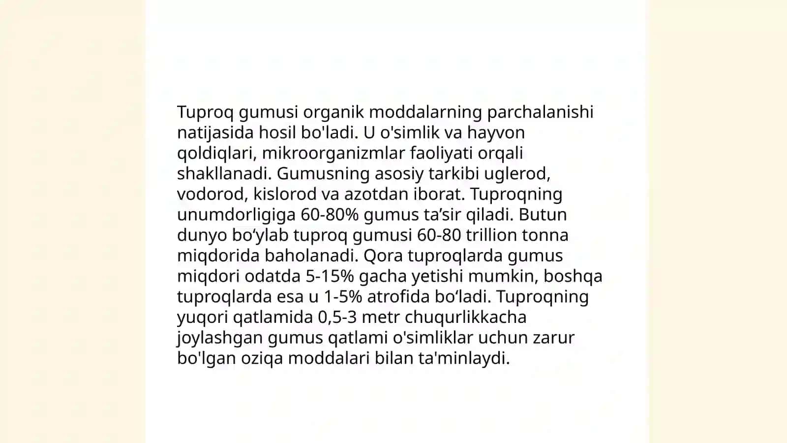 Tuproq gumusi, ularning kelib chiqishi xossalarga taʼsiri 4