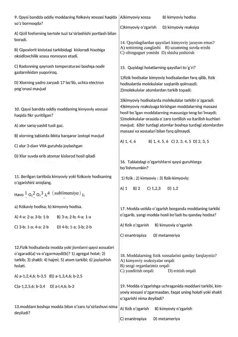 Kimyo fanining asosiy tushunchalari 4