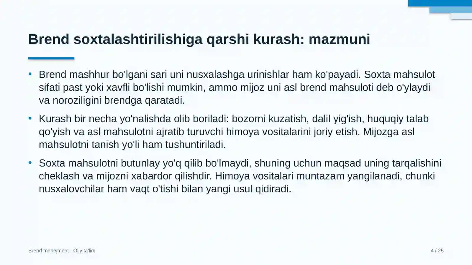 Yuqumli kasalliklar shifoxonalarida brend soxtalashtirilishiga qarshi kurashish 4