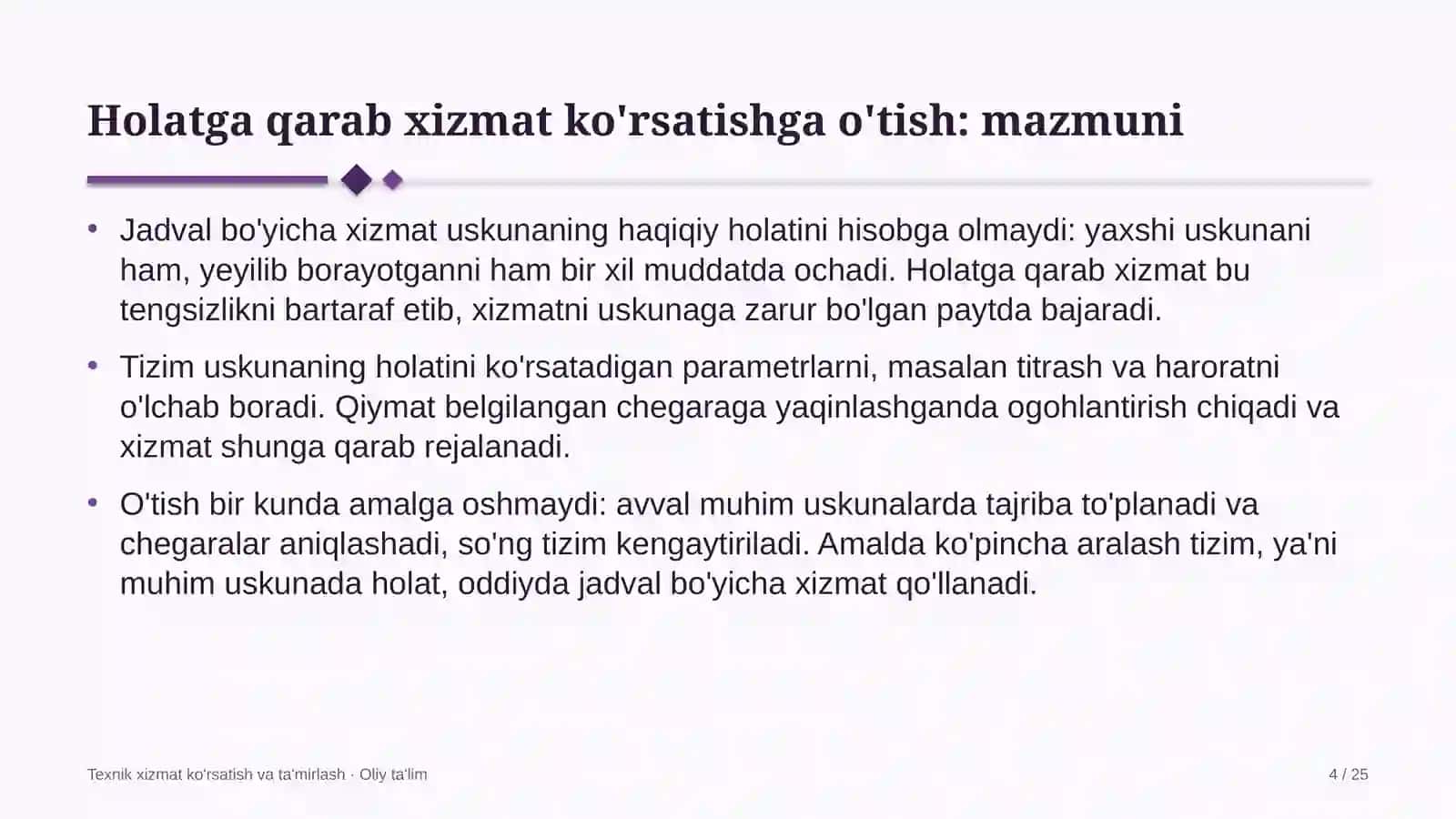 Keramik plitka ishlab chiqarishda holatga qarab texnik xizmat ko'rsatishga o'tish 4