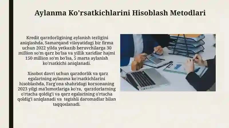 Debitorlik va kreditorlik qarzlarining aylanuvchanligini tahlili 4
