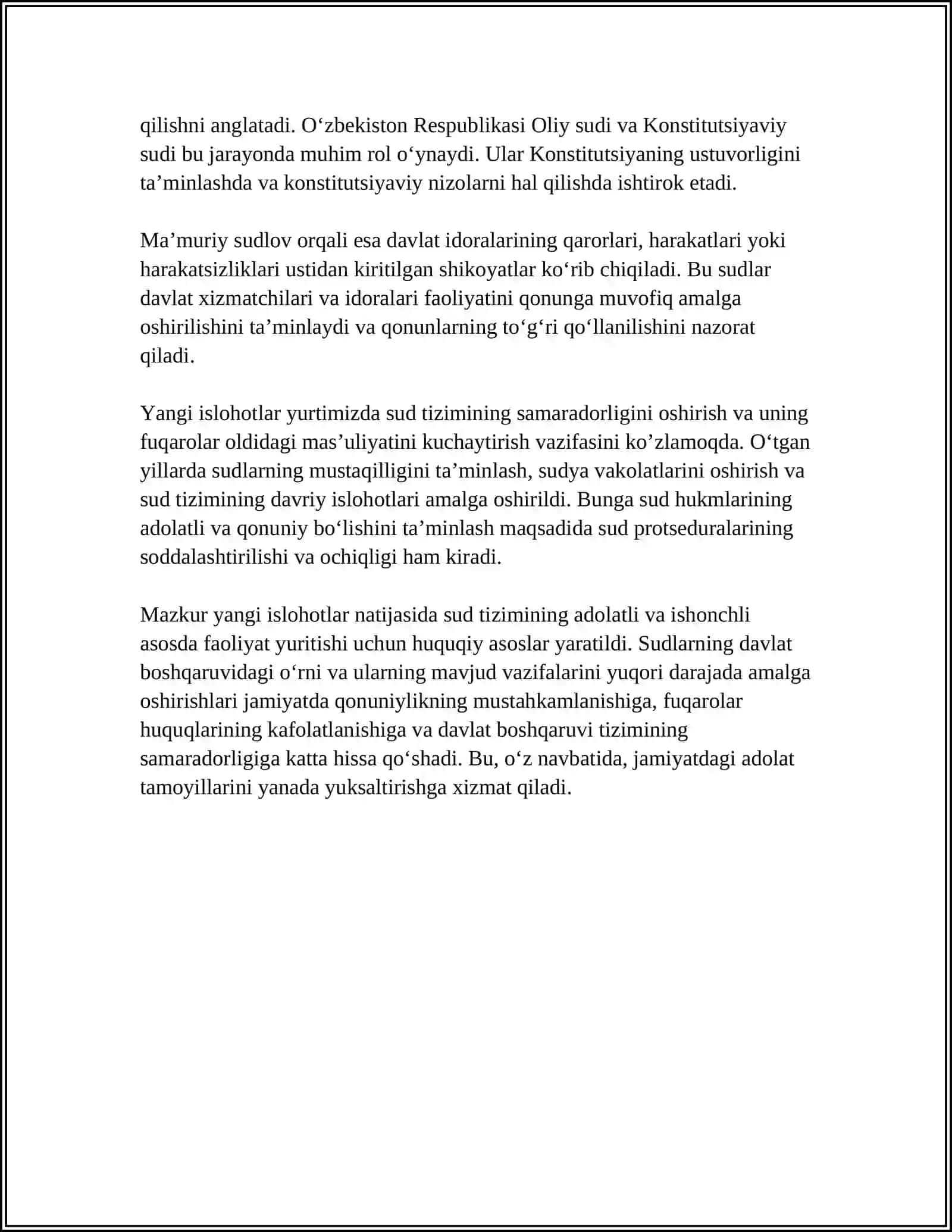 Sudlar va davlat boshqaruvidagi vakolatlar: huquqiy asoslar va amaliy ahamiyati 4