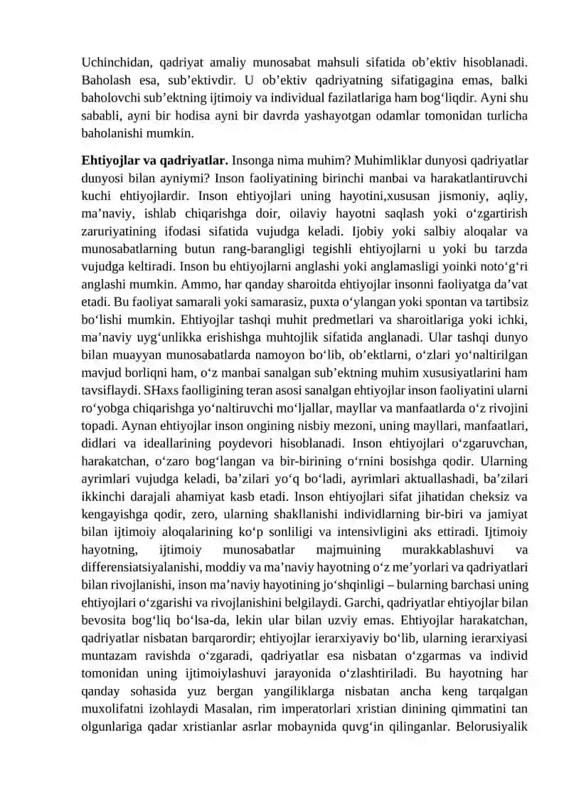 Qadriyatlar falsafasi (aksiologyia) 4